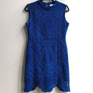 Stella Luce Crochet Shift Dress | Blue | M - L